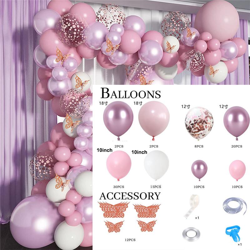 112 шт./компл., белые металлические розовые воздушные шары, гирлянда, арка, розовое золото, воздушный шар конфетти, детский душ, украшения для дня рождения, свадьбы, вечеринки для девочек