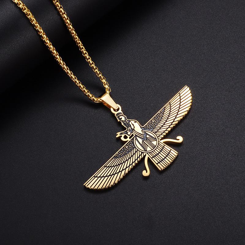 Классическая модная религиозная подвеска из полированной нержавеющей стали в виде крыла птицы для мужчин и женщин
