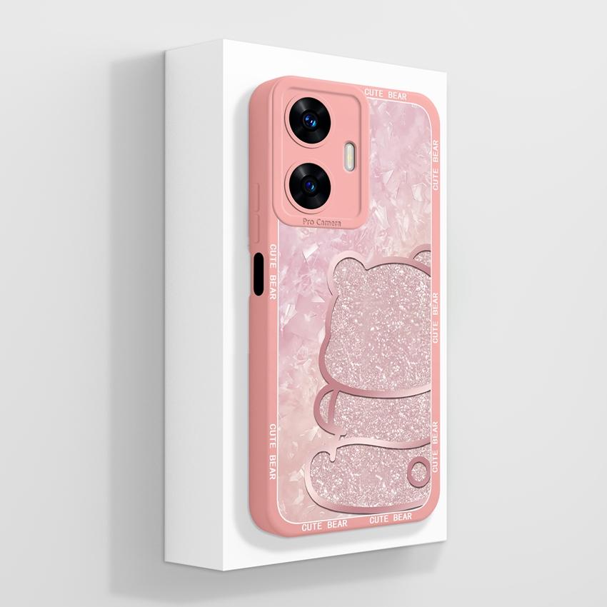 Красивые чехлы для телефона в форме сердца любви для Realme C55 C35 C25 C20 C15 C11 C21Y C25Y Мягкий жидкий силиконовый бампер Противоударный защитный чехол для Realme Casing