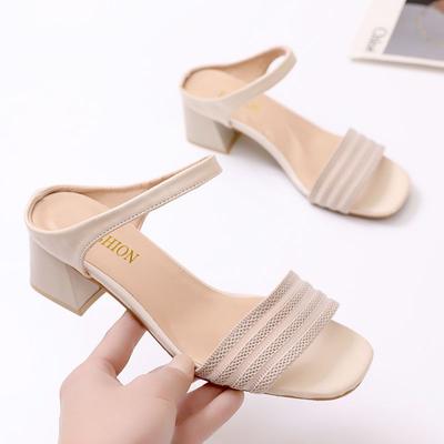 Лето 2024 года, женские тапочки и сандалии для улицы, резиновая обувь, рабочие тапочки с каблуком, стильные, но дешевые, нескользящие, BW