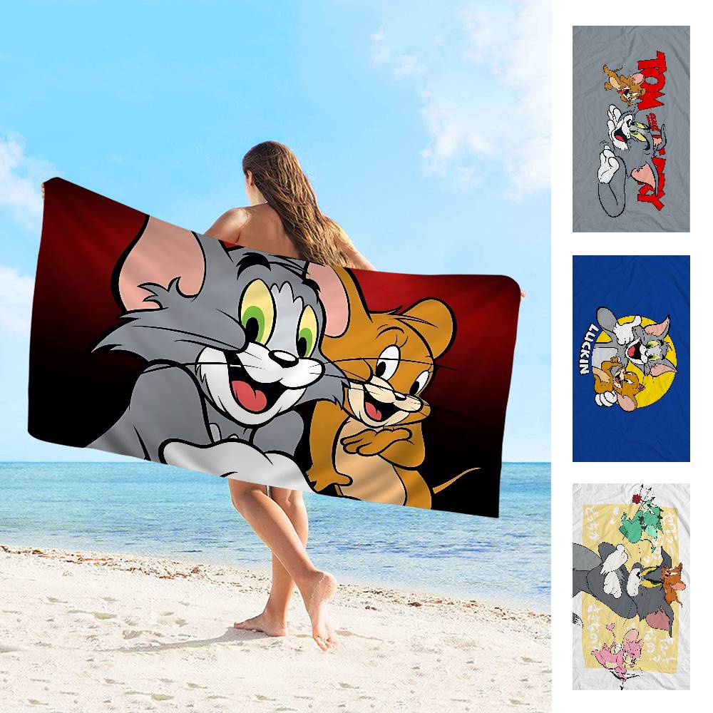 J-Jerrys T-Toms Anime Microfiber Blanket Quick Drying Beach Towels Oversized Printing Super Absorbent Pool Towel Blanket