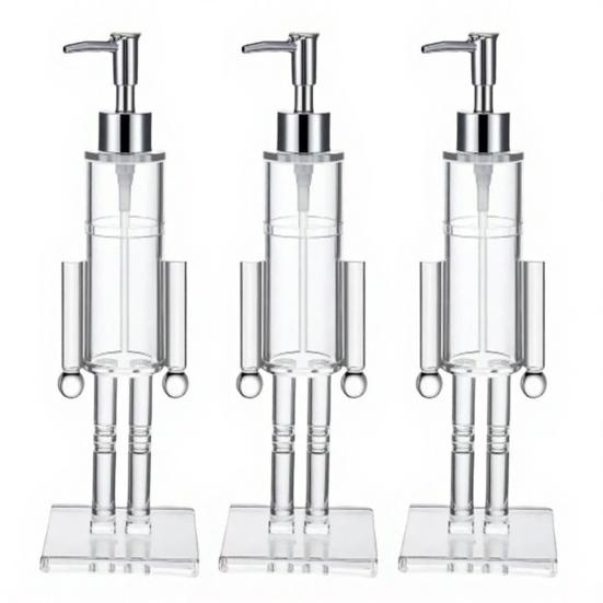 Диспенсер для мыла «Щелкунчик» Прозрачная рождественская бутылка для жидкого мыла для рук Многоразовая помпа для лосьона для мытья для праздничного декора ванной комнаты и кухни