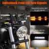 Передняя светодиодная лампа указателя поворота вилки мотоцикла 39-41 мм, янтарный индикатор мигания для Harley Honda Yamaha Suzuki Bobber Chopper