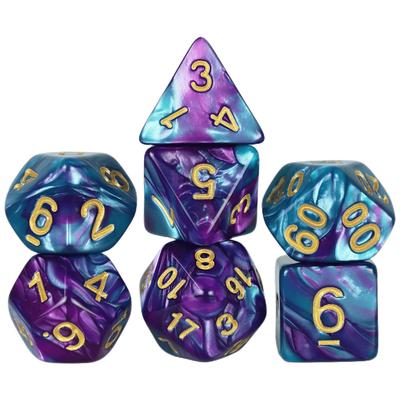 Набор многогранных игральных костей Dragon Game Magic Gathering Game Dice 7 шт. Набор игральных костей для смешивания цветов DND Dice Настольная игра Аксессуары