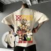 Унисекс Футболка с Аниме Графикой One Piece Мужская Женская 2026 Лето Хлопок Короткий Рукав Повседневная Уличная Одежда Оверсайз С Круглым Вырезом Топы