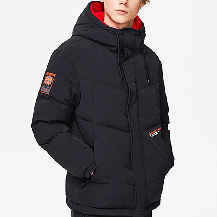 Li-Ning Водонепроницаемая свободная теплая куртка с капюшоном для мужчин, верхняя одежда AYMQ075-1