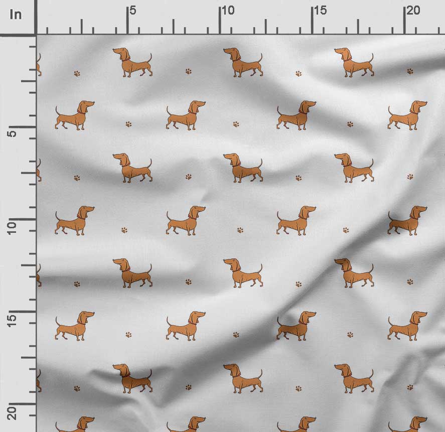 Soimoi Принт собаки, хлопковый батист, ткань для квилтинга, продаваемая во дворе, ширина 42 дюйма, хлопчатобумажная ткань средней плотности, швейные принадлежности, бежевый и