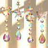 Diamond Love Star Butterfly Hanging Glass Prisms Colorful Crystal Pendant  Window Yard