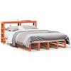 Solid Wood Bed without Mattress Wax Brown 150 x 200 cm Pine Wood