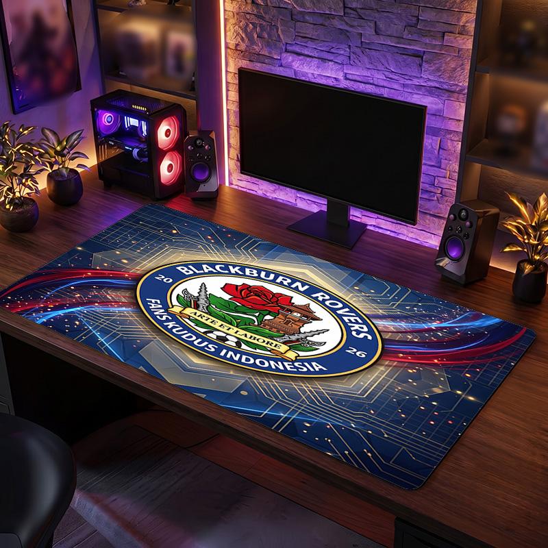 Blackburn Rovers Football Print Large Mouse Pad, Anti-Slip Extended Gaming Desk Mat for Office Home