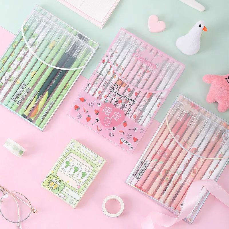 0,5 мм гелевая ручка Signature Kawaii Colorful Hyun Series Быстросохнущие простые 12 шт. в коробке для обучения офисные принадлежности для письма на водной основе