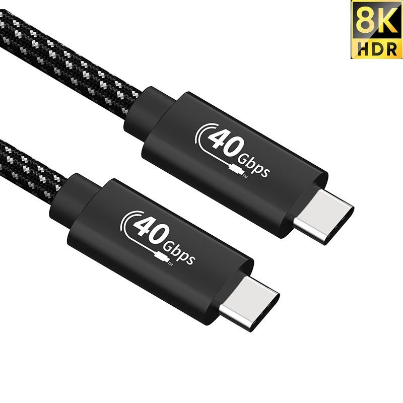 40Gbps 5A Fast Charging Braided Thunderbolt 4 USB-C to USB-C PD240W Cable for Computer/Printer/Barcode Scanner
