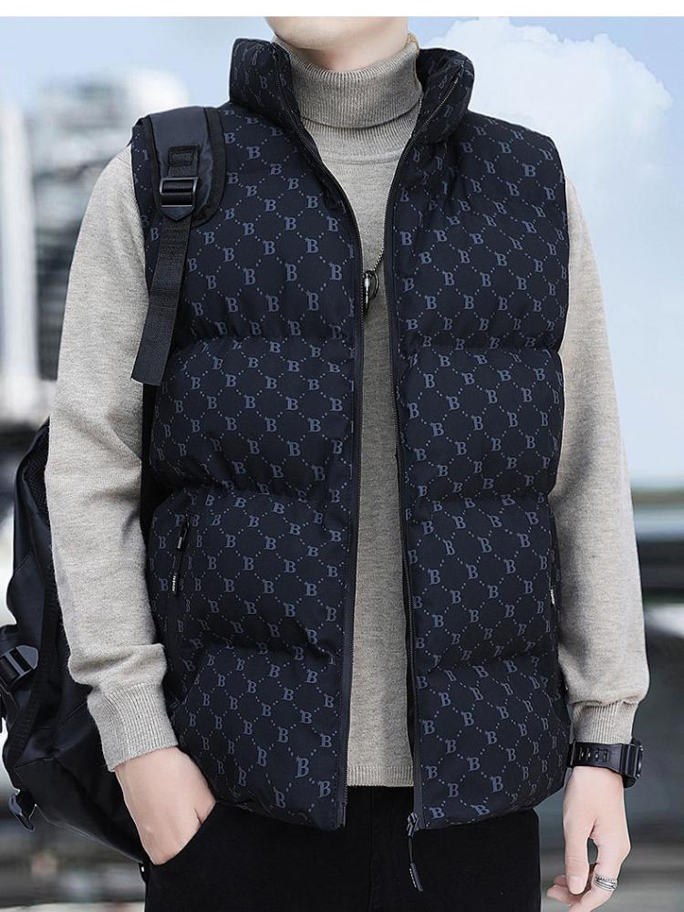 Хлопковый жилет, мужская осенне-зимняя модная куртка без рукавов с открытыми плечами, молодежная утолщенная теплая хлопковая одежда, майка