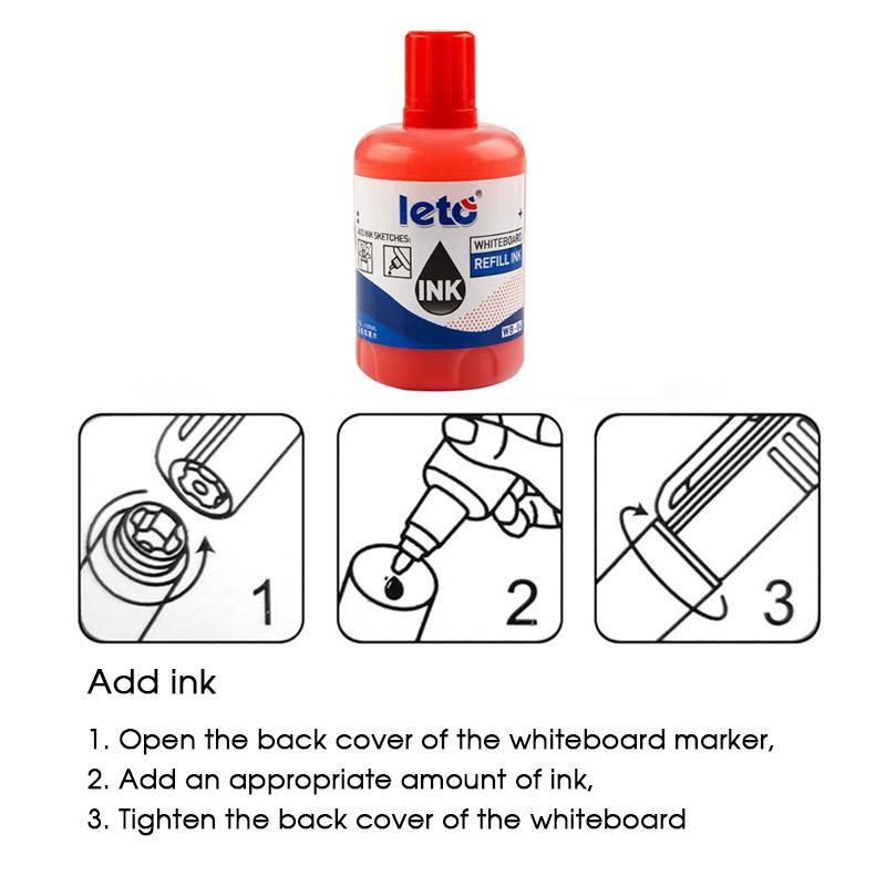 1 Box 100ml Whiteboard Marker Ink Refill Fluids Red Blue Black Green Colors Compatible with All Erasable Whiteboard Markers