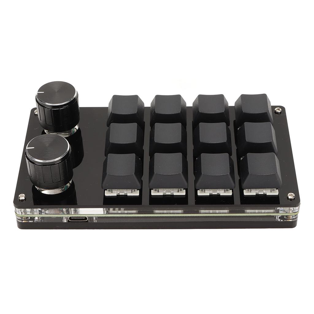 Мини-клавиатура 12 клавиш 2 ручки Синий переключатель RGB подсветка Программируемая клавиатура Plug and Play для игр