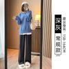 Chenier Wide-leg Pants Women's Autumn and Winter Velvet High Waist Drape Casual Loose Straight Thin Gray Corduroy Pants