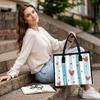 Romantic Heart Print Tote Bag Casual Daily Use Stylish Versatile Portable Lightweight Women Handbag