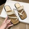 Fashion 2024 Summer New Light Luxury Korean Edition Casual Beach Slippers Matsuke Sandals for Women