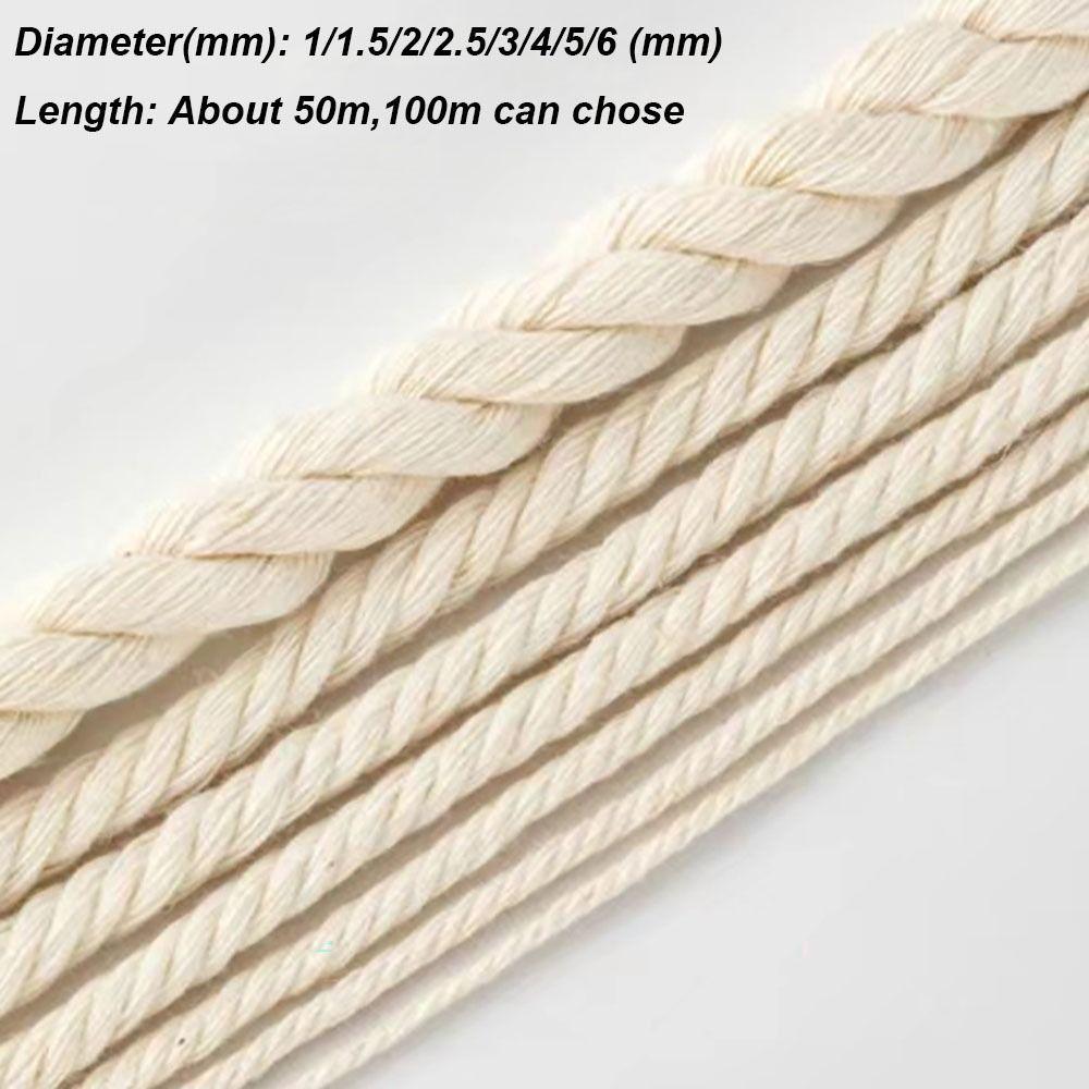 50/100M нитки для макраме из шнура бежевого цвета для рукоделия, новый макраме-веревка для домашнего декора
