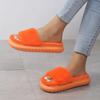 Классические тапочки для женщин Повседневные плоские на низком каблуке Милые базовые туфли для женщин Однотонные меховые Слипоны Зимние шлепанцы Большой размер