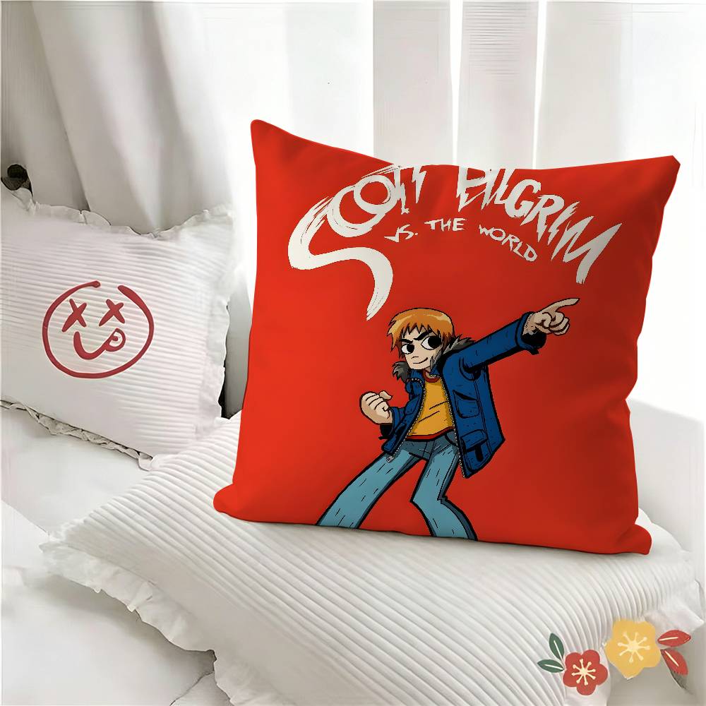 pc Vintage Movie Scott Pilgrim VS The World Pillow Case Fashion Square Pillowcase Bedroom Sofa Room Ins Decoration Leisure