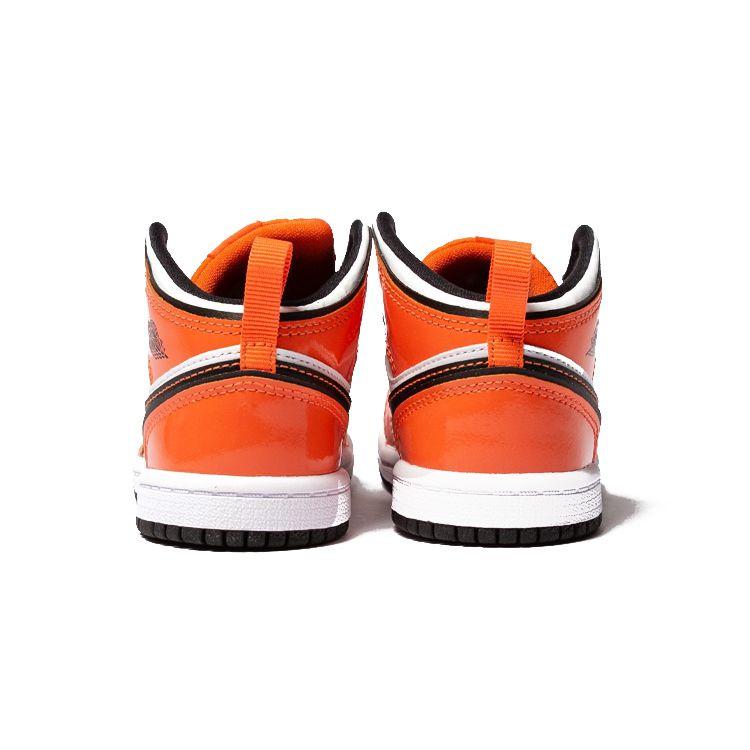 Детские кроссовки Air Jordan 1 Mid SE TD Turf Orange Black White BQ6933-802