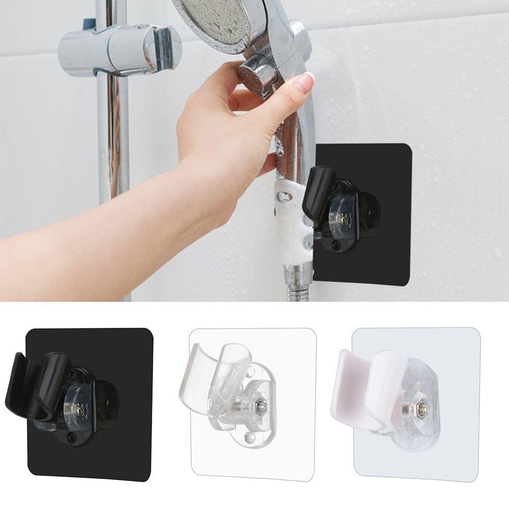 Reusable Punch-free Self-adhesive Shower Bracket Wall Rack Bathroom Hooks Shower Head Holder