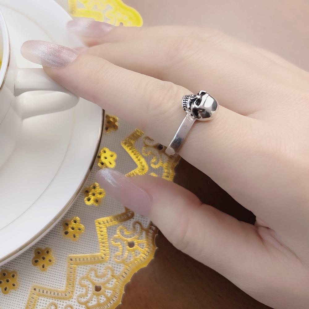 Кольцо Череп Европа Бунтарь Улица Тонкие Ювелирные Изделия Для Женщин Мужчин Новый Панк Подарок Из Серебра 925