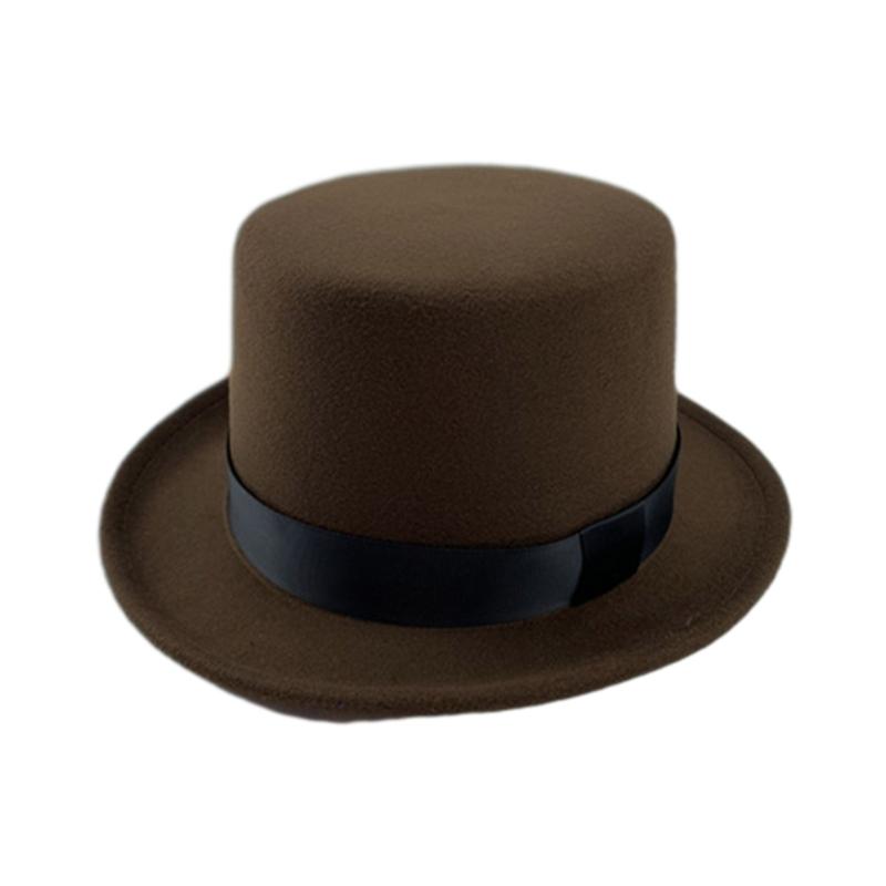 British Style Adult/Teens Derby Hat Prom Carnivals Party Costume Felt Magician Hat for Carnivals Show Rave Party