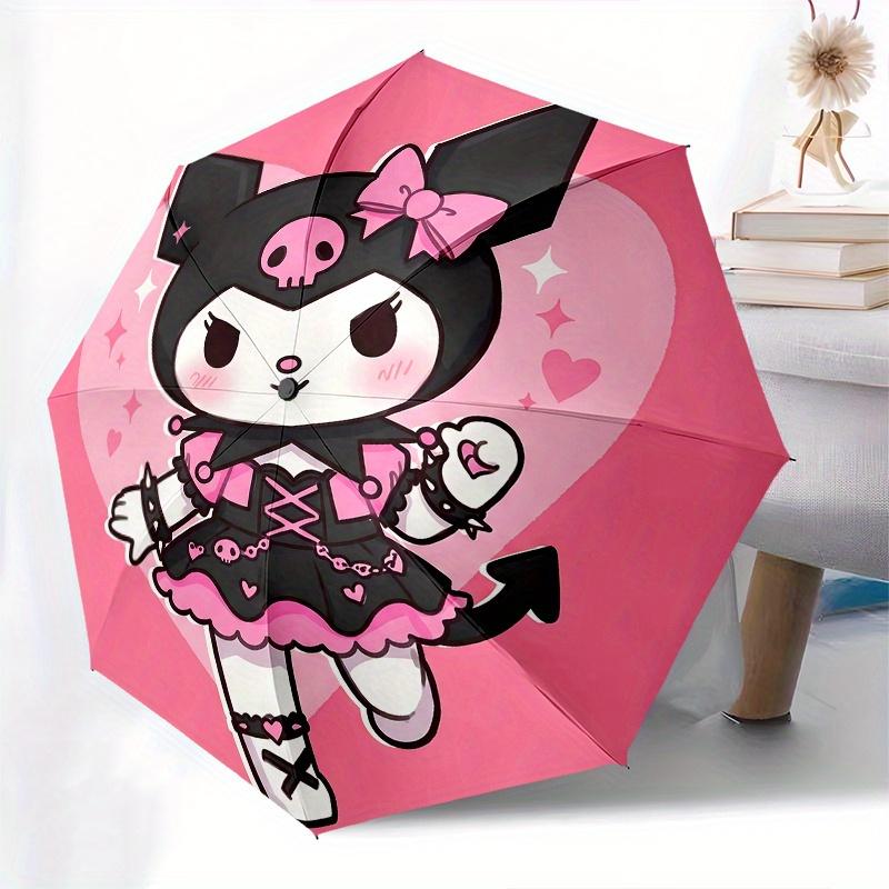 Kuromi Automatic opening and closing folding umbrella with 8-rib frame and compact travel design, perfect for all occasions | Stylish foldin