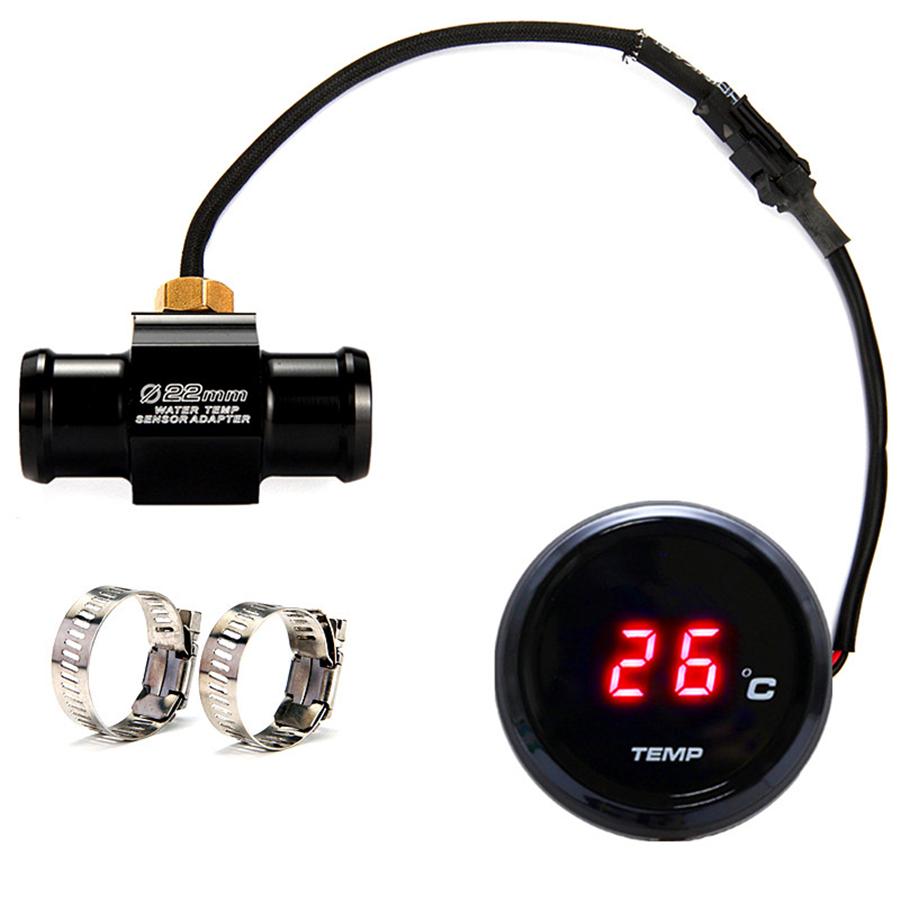 Универсальный мотоциклетный термометр приборы температура воды температура цифровой дисплей датчик температуры 22 мм адаптер