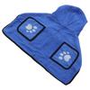 Dog Towel Strong Absorbent Quick Drying Hand Pockets Design Hooded Dog Bathrobe with Waistband for Cat Blue