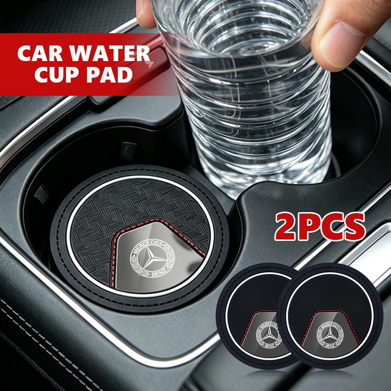 AABIA1 For Benz Car Coaster Anti Slip Mat Accessorie Auto Water Bottle Cup Holder Pad AMG W213 W124 W108 W126 Exclusive W204 W222 W205