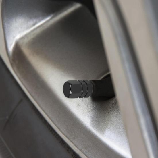 10pcs Black Tire Stem Valve Caps Car Hexagon Shape Aluminium Alloy Trie Caps