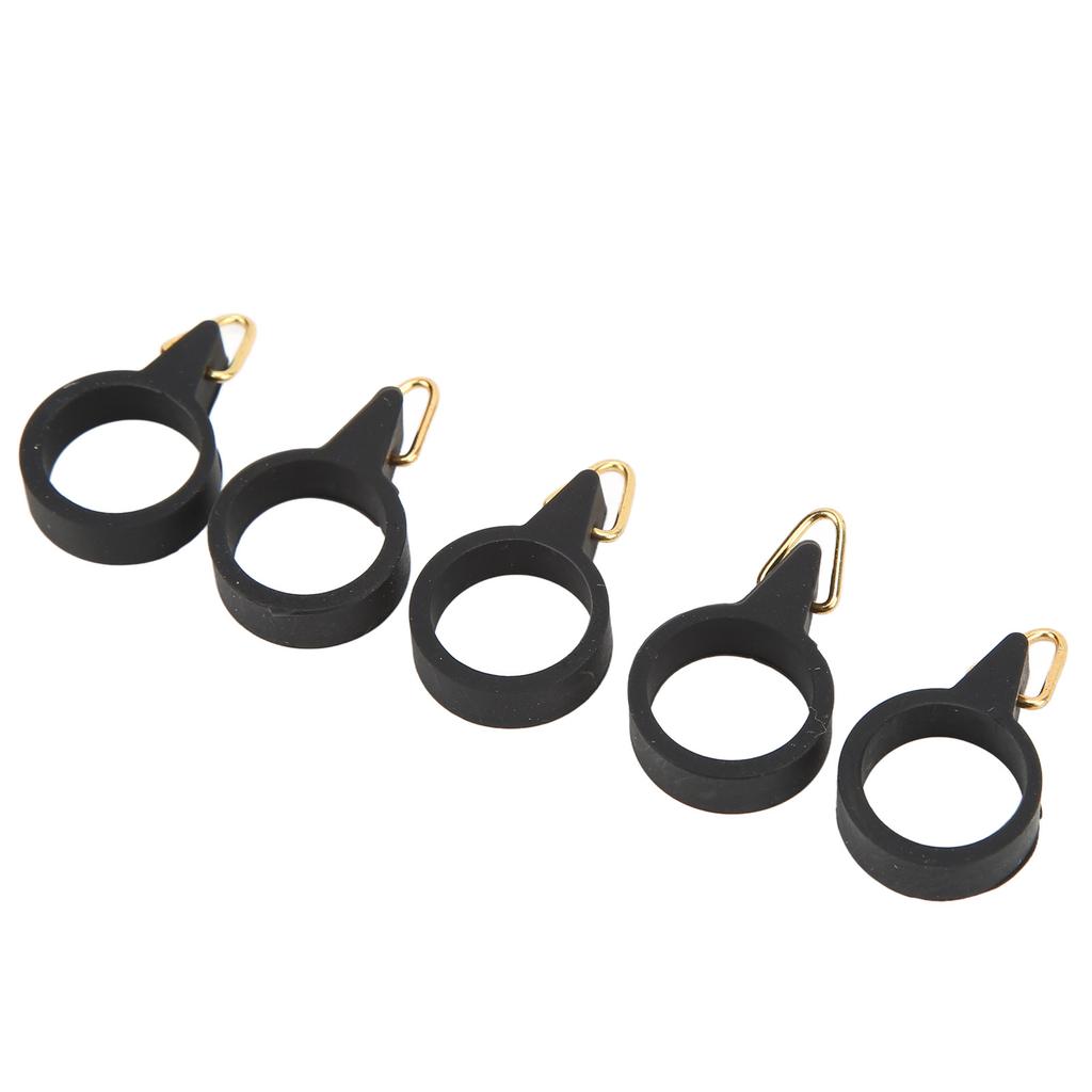 5pcs Fishing Rod Hook Holder Rubber Circle Stainless Steel Fishing Pole Hook Keeper for Bait ToolS