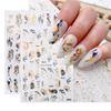 Abstract Line DIY Nail Stickers for Women Girls Nail Art Decorations Rose Gold Spring 3D Sliders for Manicure Nail Polish Decals