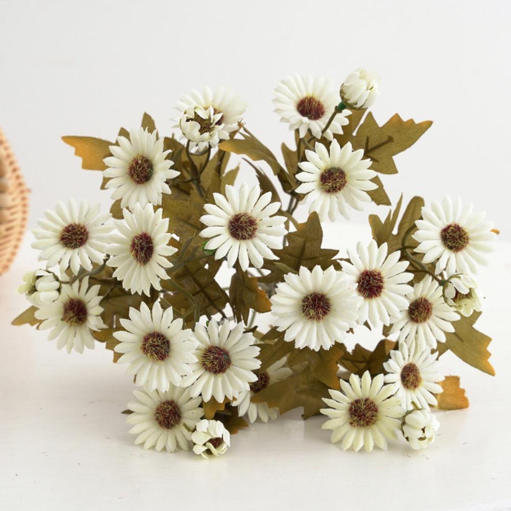 2 Pcs Fake Daisy Flowers Bouquets for Home Party Office Wedding Meeting Reception Table Decoration,Bulk High-end Lifelike Artificial Flowers