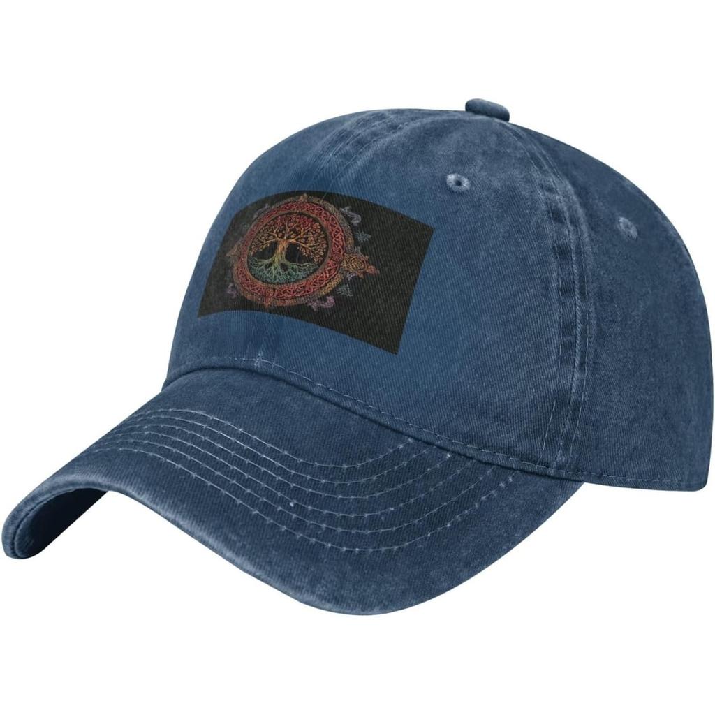 Celtic Tree of Life Baseball Cap Distressed Denim Washed Graphic Hat Outdoor Sports Cap