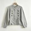 Korean Style 3d Flower Long Sleeve Knit Cardigan Sweater For Women