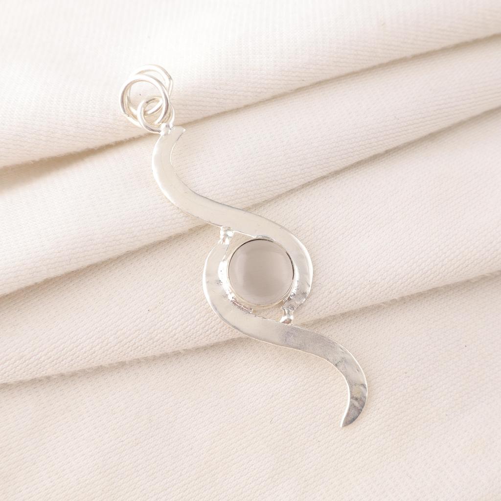 Украшения из селенита, Подвеска из натурального камня ручной работы, Подвеска из стерлингового серебра 925 пробы, Повседневные украшения, Для подарка на помолвку