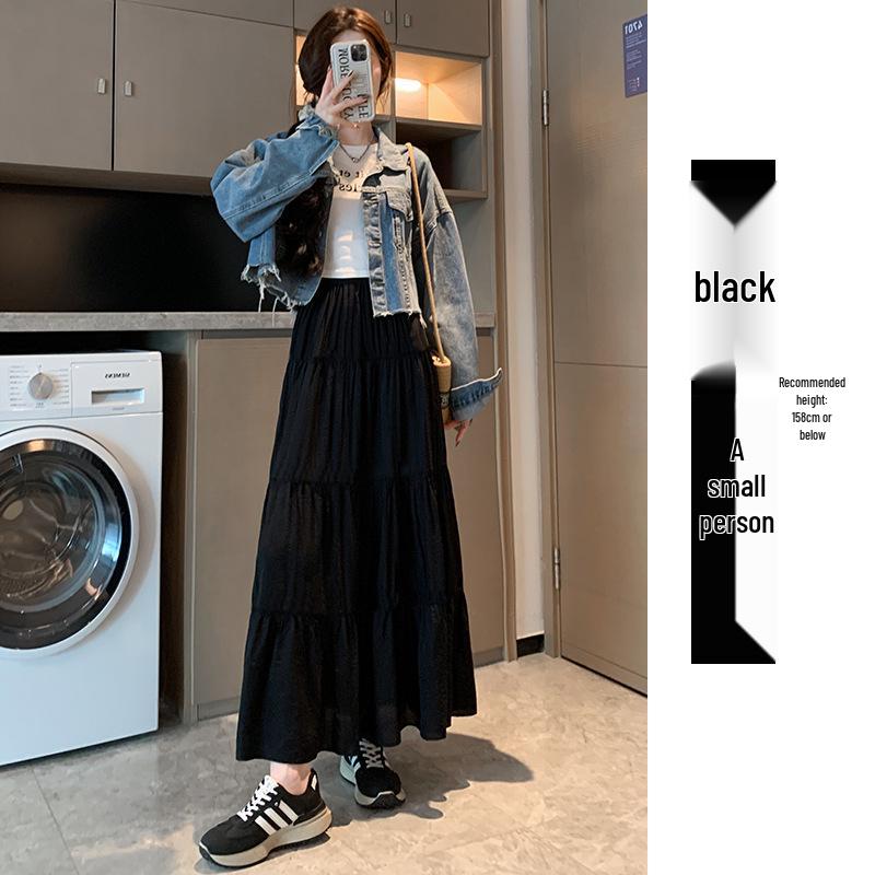 Women's High Waist A-line Layered White Umbrella Skirt - Petite Spring 2026 Collection