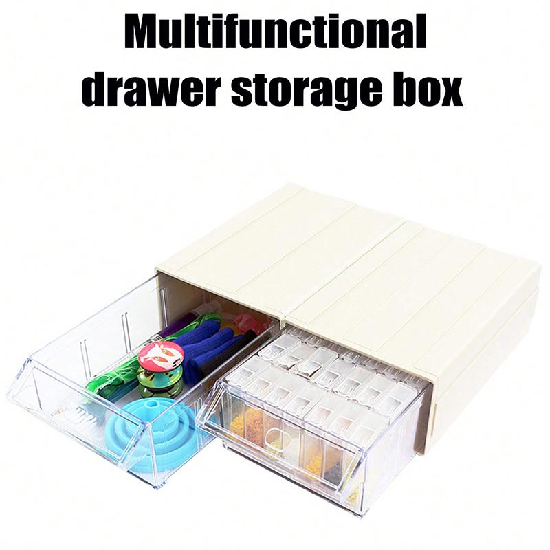 1 Box of Diamond Painting Storage Container, Diamond Painting Storage Box Diamond Mosaic Box Drawer Contains 35 Squares, with Funnel, Stickers