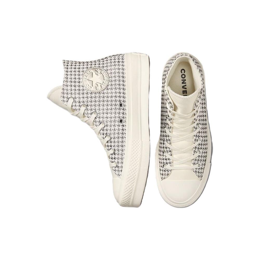 Converse Кеды Chuck Taylor All Star Lift Платформа Высокие 'Ткань в клетку Блеск - Белый Чистое Серебро' A04276C
