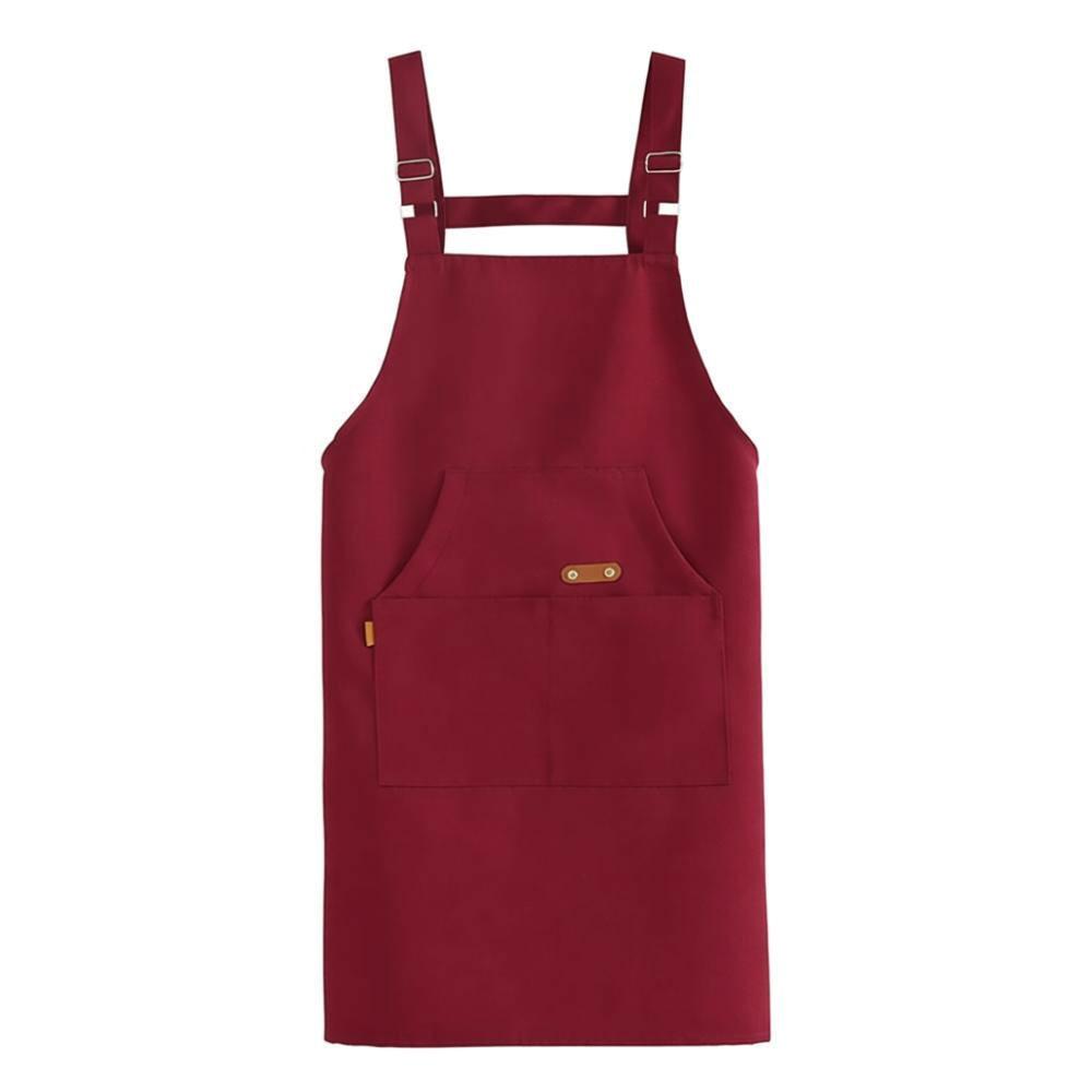 Canvas Kitchen Cooking Apron Adjustable Stain-proof Chef Work Apron Oil-proof Waterproof Waiter Sleeveless Apron