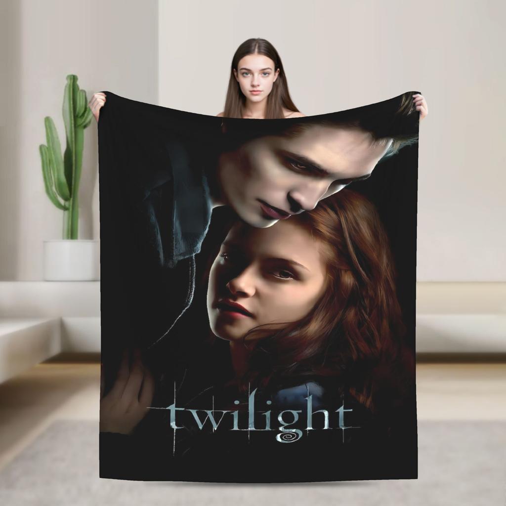 3D The Twilight Saga Edward Bella Super Warm Blanket  Travel Office Plush Throw Blanket Flannel Bedspread Sofa Bed Cover