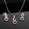 Estelle Rose Gold Plated Austrian Crystal Ring Pendant Necklace Set For Women/Girls