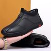 Men Trainers Solid Men Pu Leather Casual Shoes Men Casual Shoes Slip-on Flat Sports Shoes Fashion Soft Soled Travel Sneakers