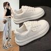 4-color Little White Shoes Women's Spring 2025 New Versatile Casual Leather Panel Shoes Niche Heightening Platform Single Shoes