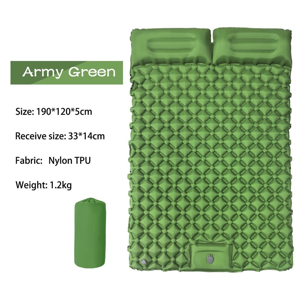 Ultralight Inflatable Camping Mattress with Pillows Built-in Pump Portable Air Sleeping Pad for Outdoor Hiking Travel Tent