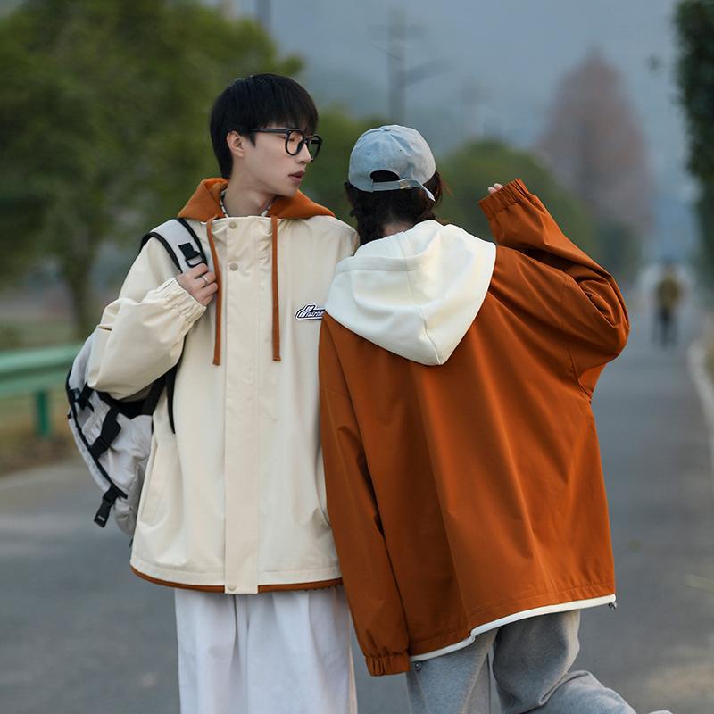 Autumn and Winter New Men's Korean Style Loose Large Size Hooded Jacket Trendy Couple Internet Celebrity Same Style Versatile Jacket